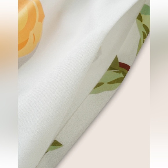 BloomChic Plus Size 2XL Citrus Lemon Print Ruffles Patchwork Belted Dress - Picture 6 of 8